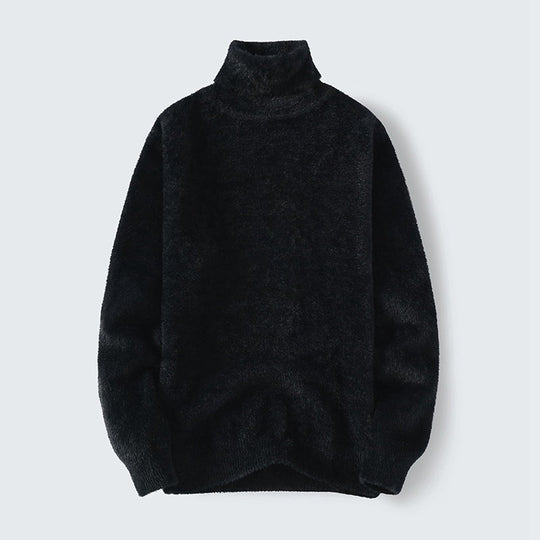 Herren warmer Rollkragenpullover aus weichem Strickstoff