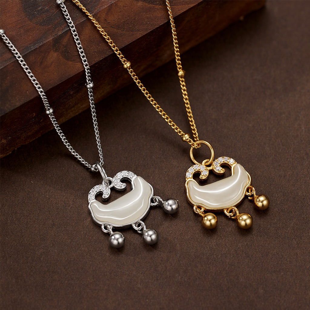 Damen Halskette mit kunstvollem Anhänger und eleganten Zirkonia-Details Shop Nory