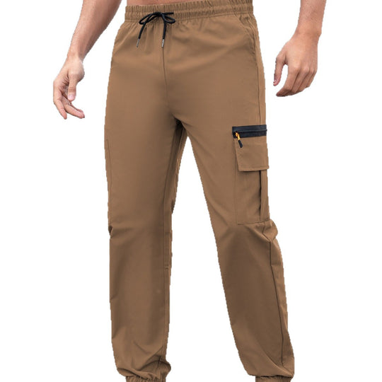 Herren Technische Cargo-Jogginghose mit Reißverschlusstaschen, Tunnelzug und elastischen Knöchelbündchen Shop Nory