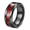 Herren Ring aus Tungsten Carbide mit detailreichem rotem Muster Shop Nory