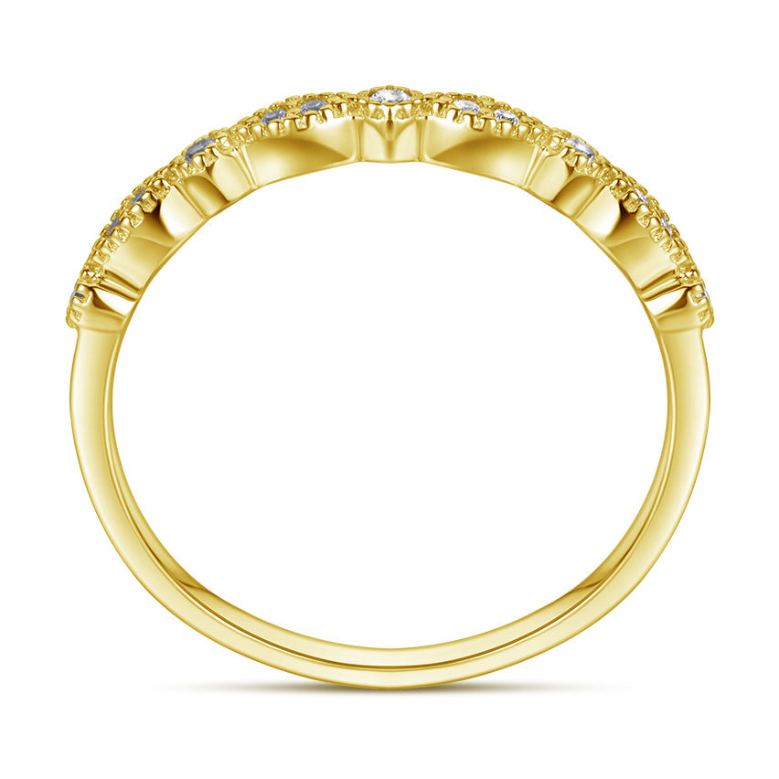 Damenring mit elegantem Wellenmuster und funkelnden Zirkonia Shop Nory