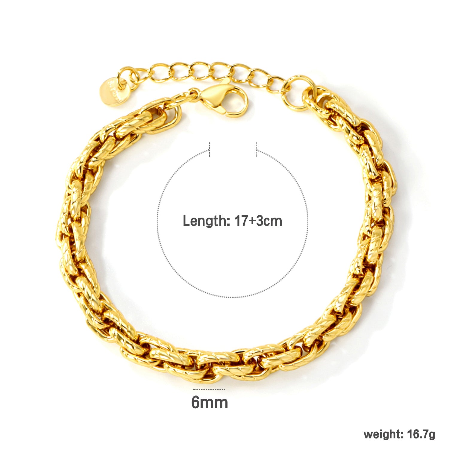 Damen Armband aus hochwertigem, goldplattiertem Edelstahl mit verstellbarem Verschluss Shop Nory