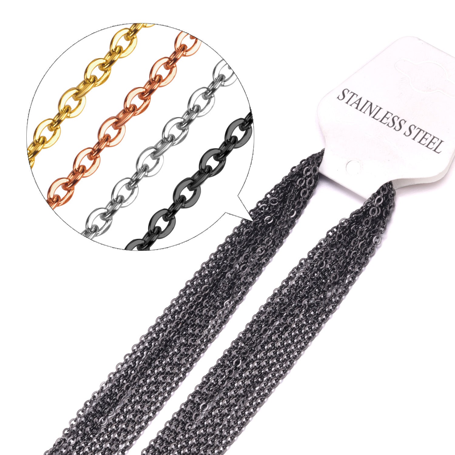 Damen mehrlagige Edelstahl-Halskette mit elegantem Goldüberzug Shop Nory