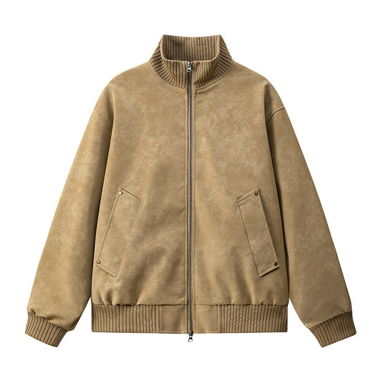 Damen Elegante Kunstlederjacke mit Stehkragen Shop Nory