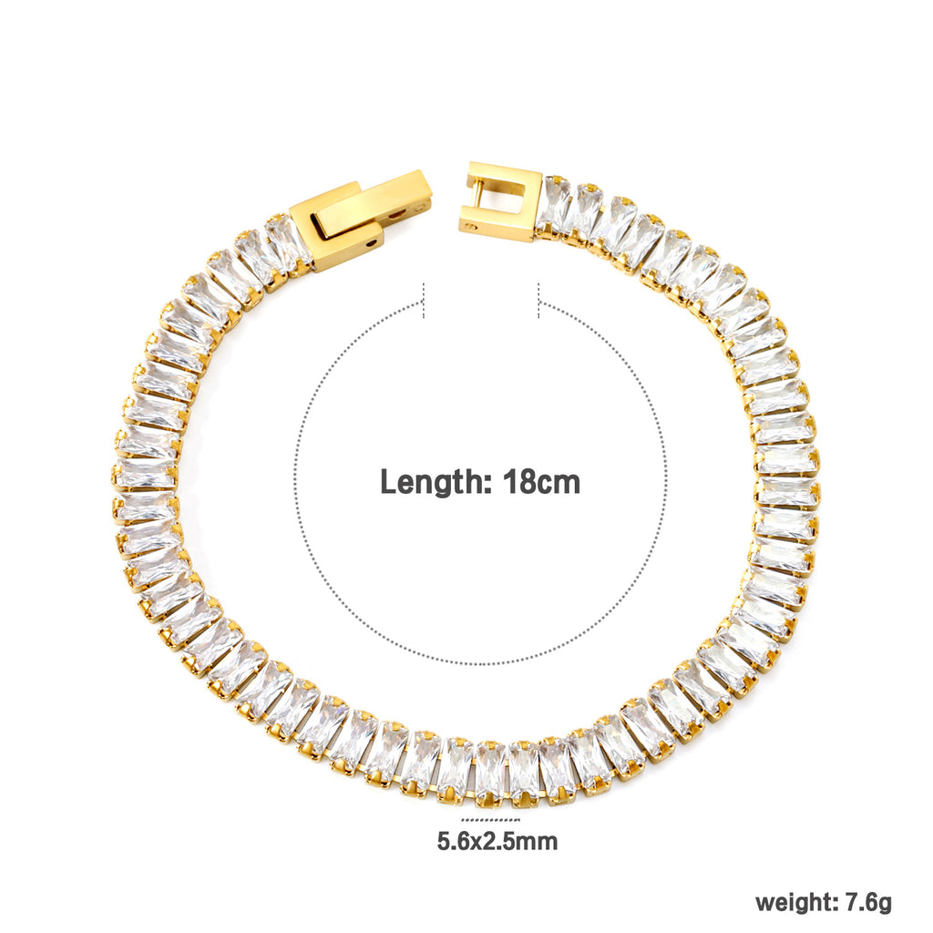 Damen Armband mit funkelnden Zirkonia und eleganter Goldbeschichtung Shop Nory