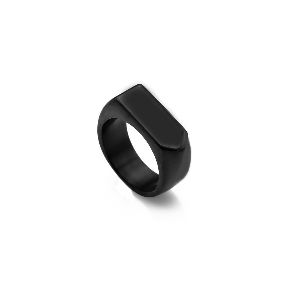 Damen Moderner, geometrisch gestalteter Edelstahlring Shop Nory