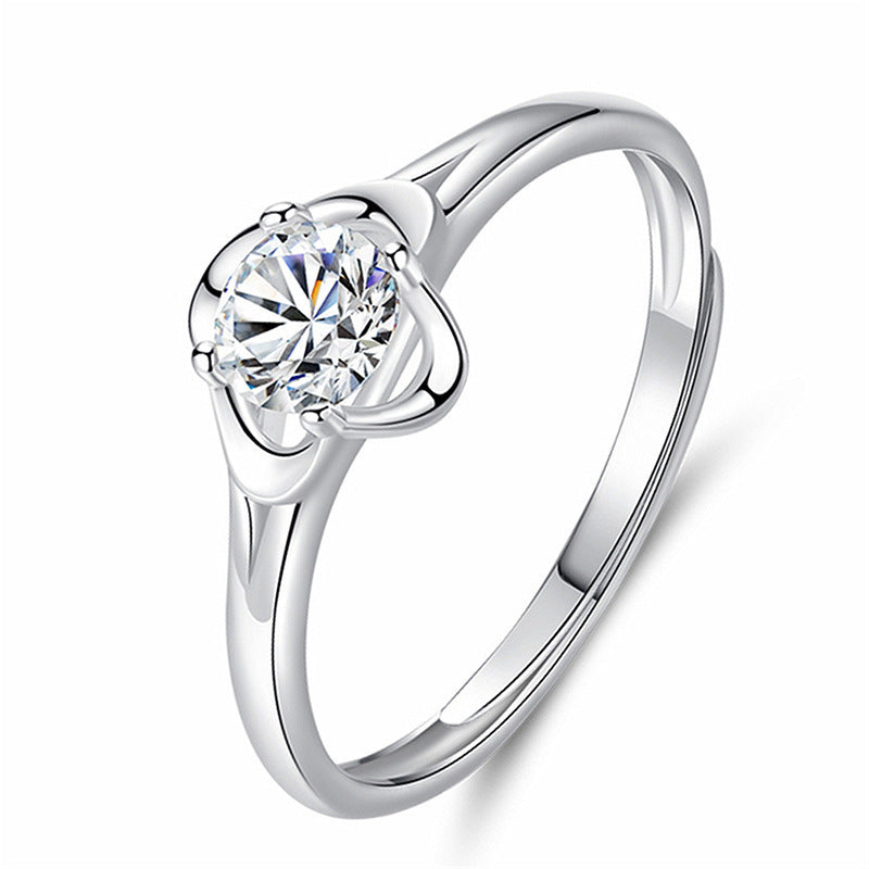 Damen Solitär Schmuckring mit exquisite Zirkonia-Fassung Shop Nory