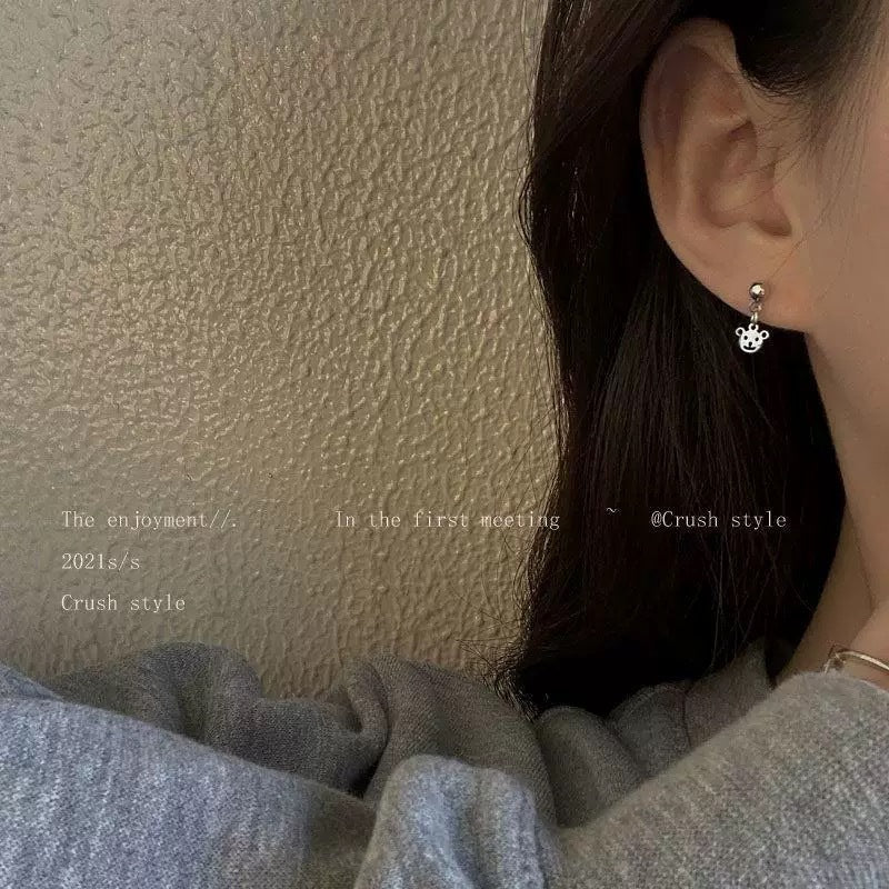 Damen Ohrringe mit Kreativem Bären- und Kreuzanhänger Shop Nory