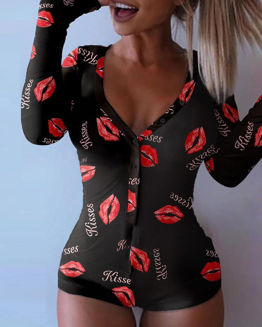 Damen Karierter Longsleeve-Body mit praktischer Rückenöffnung & Druckknopf-Slip Shop Nory