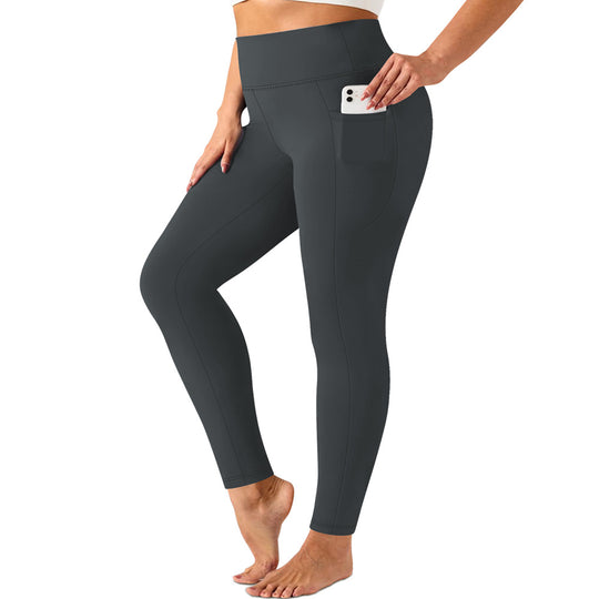 Damen hochtaillierte Sportleggings mit Seitentasche und formendem Stretchmaterial Shopy Nory