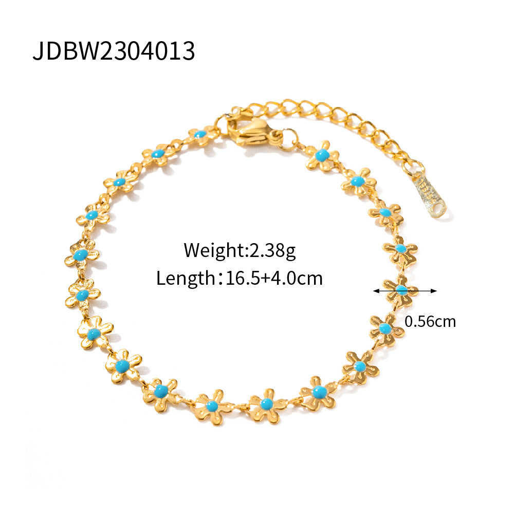 Damen Kette mit zarten Blumenelementen und hochwertiger Edelstahlverarbeitung Shop Nory