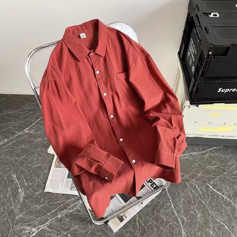 Herren Lässiges Hemd mit Brusttasche und Knopfleiste Shop Nory