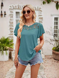 Damen Freizeitbluse mit Spitzeneinsatz
