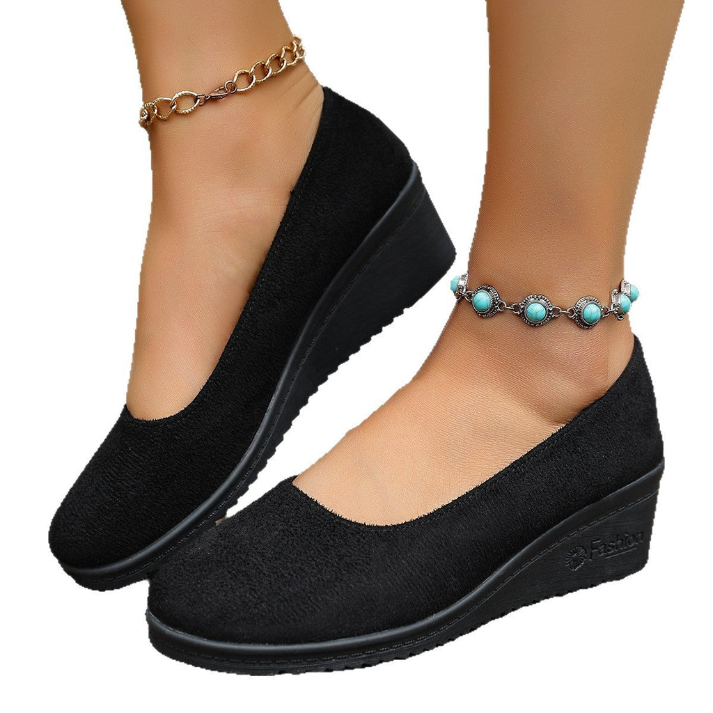 Damen Wedge-Pantoletten mit elegantem Obermaterial und rutschfester Sohle
