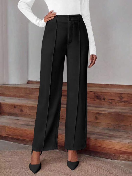 Damen Hochtaillierte Palazzo-Hose mit Bügelfalte und geradem Bein Shop Nory