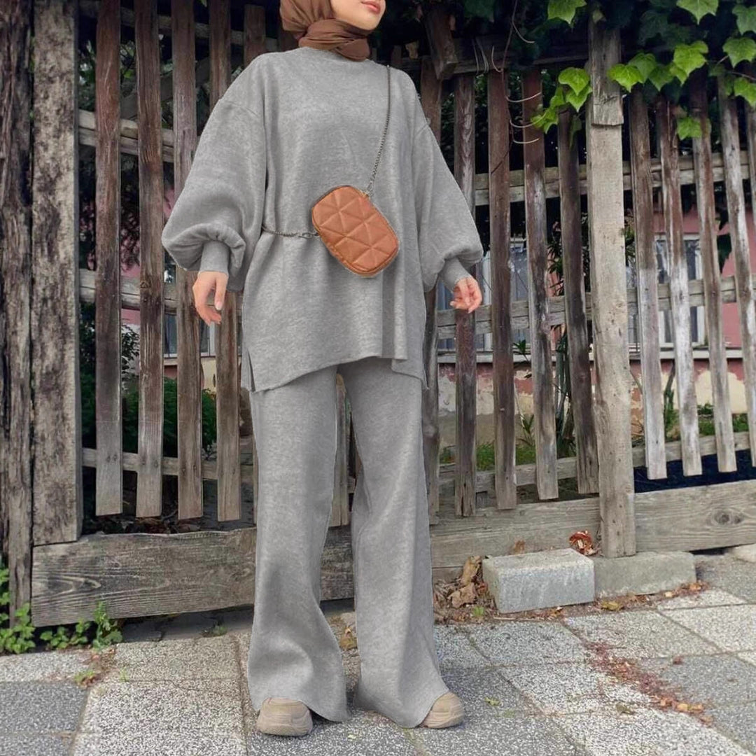 Damen Oversize-Strickset mit Ballonärmeln & weitem Palazzo-Hosenbein Shop Nory
