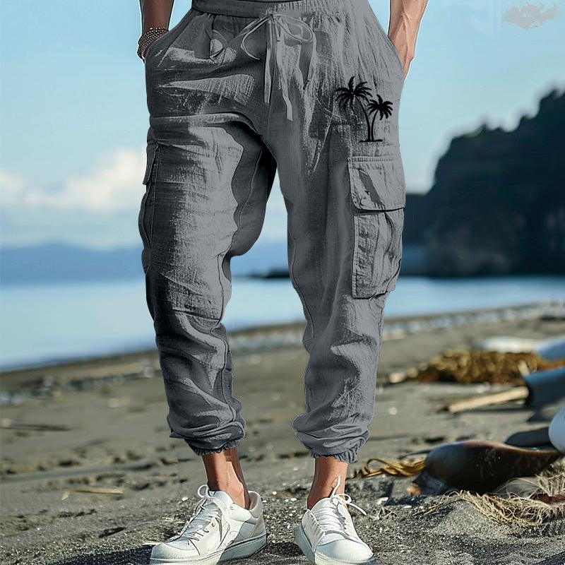 Herren Cargohose mit seitlichen Taschen und verstellbarem Bund