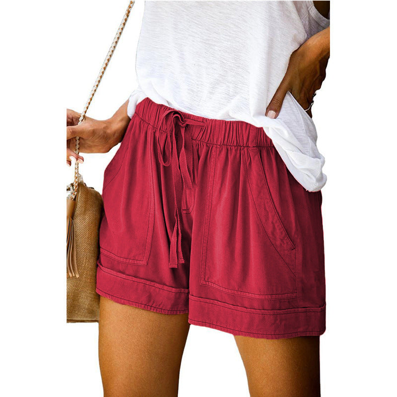 Damen Bequeme Sommer-Shorts mit elastischem Bund und praktischen Taschen