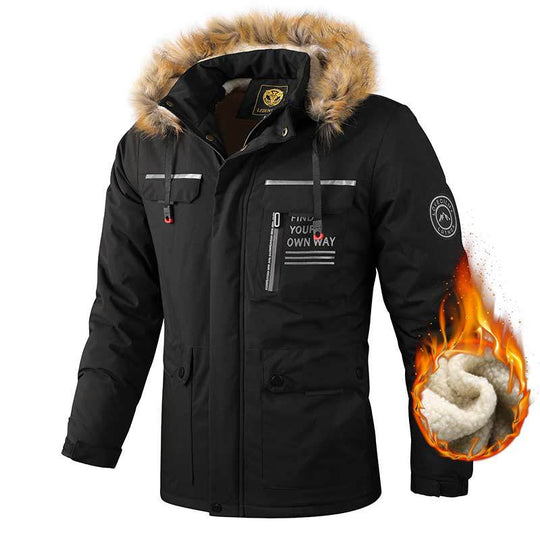 Herren Arktis-inspirierter Funktionsparka mit Teddyfutter und abnehmbarer Kunstfellkapuze Shop Nory