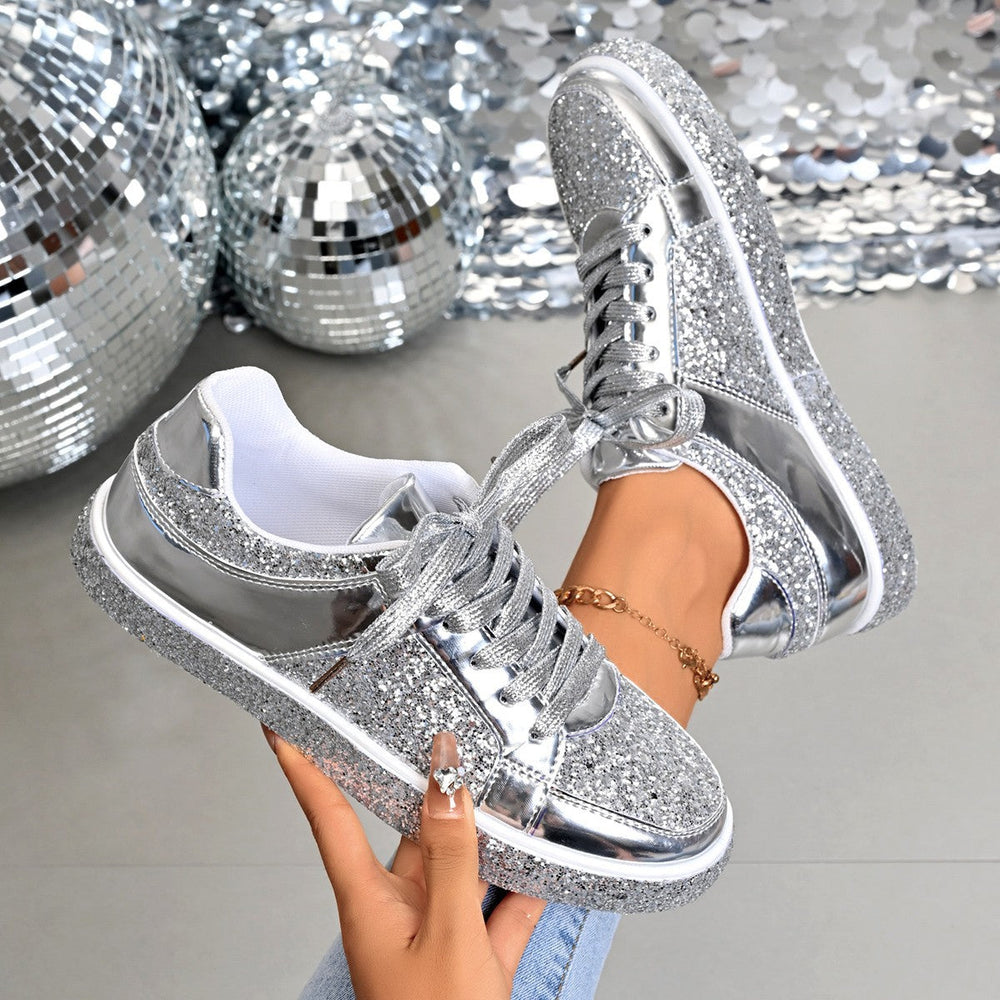 Damen Glitzernde Sneakers mit atmungsaktivem Innenfutter