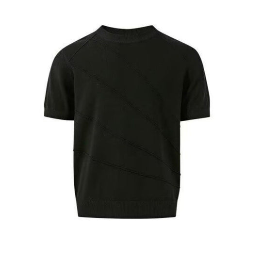 Herren Modisches Strick-T-Shirt mit Rundhalsausschnitt Shop Nory