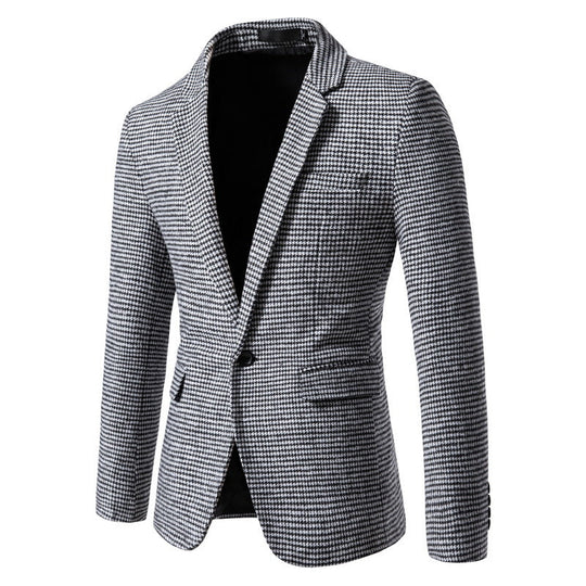 Herren elegante Anzugjacke im klassischen Hahnentritt-Design
