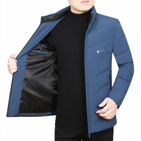 Herren Slim-Fit Reisesteppjacke mit Stehkragen und Chevron-Steppung Shop Nory