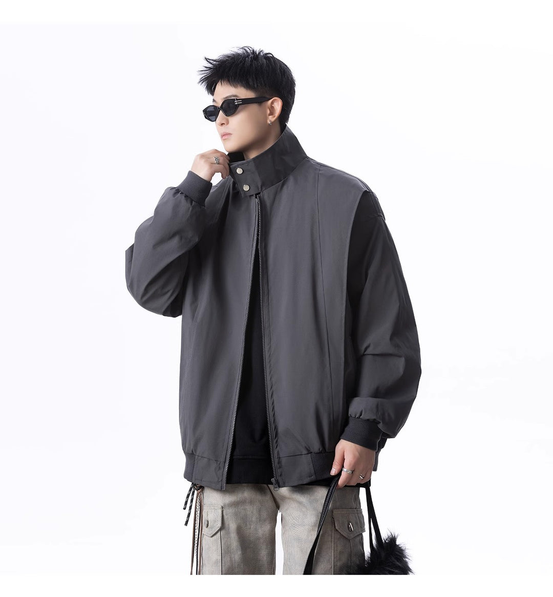 Herren Urbane Utility-Jacke mit hohem Kragen Shop Nory