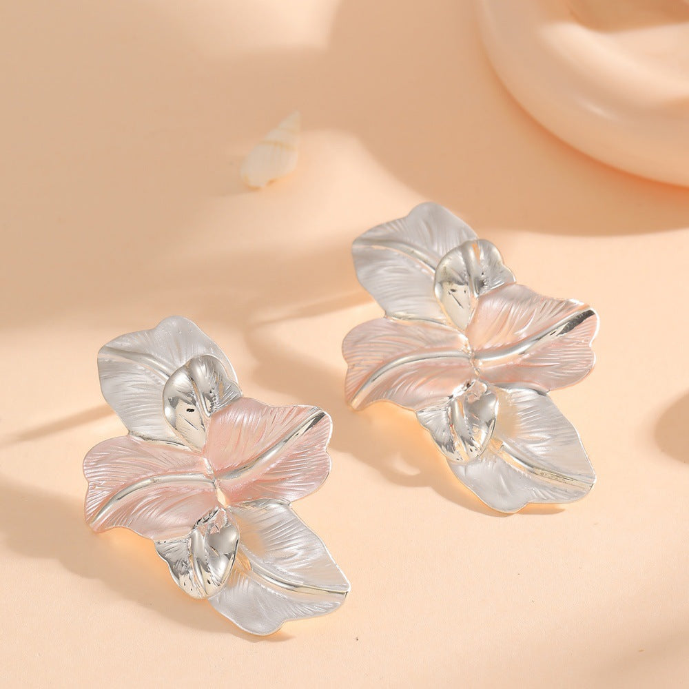 Damen Ohrclips im eleganten Orchideen-Design Shop Nory