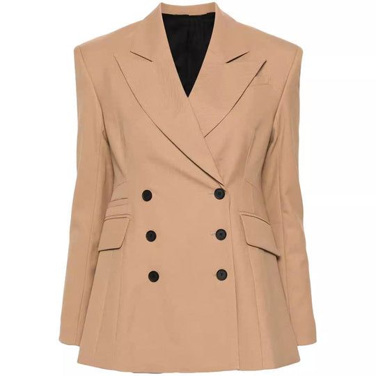 Damen Zweiteiliges tailliertes Doppelreihiges Blazer‑Hosenanzug mit ausgestellter Palazzohose Shop Nory