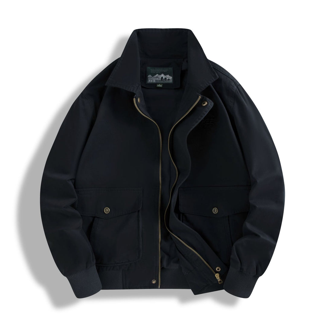Herren Klassische Field-Bomberjacke mit Zwei-Wege-Reißverschluss und Klappentaschen Shop Nory