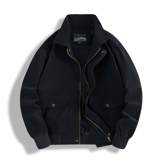 Herren Klassische Field-Bomberjacke mit Zwei-Wege-Reißverschluss und Klappentaschen Shop Nory