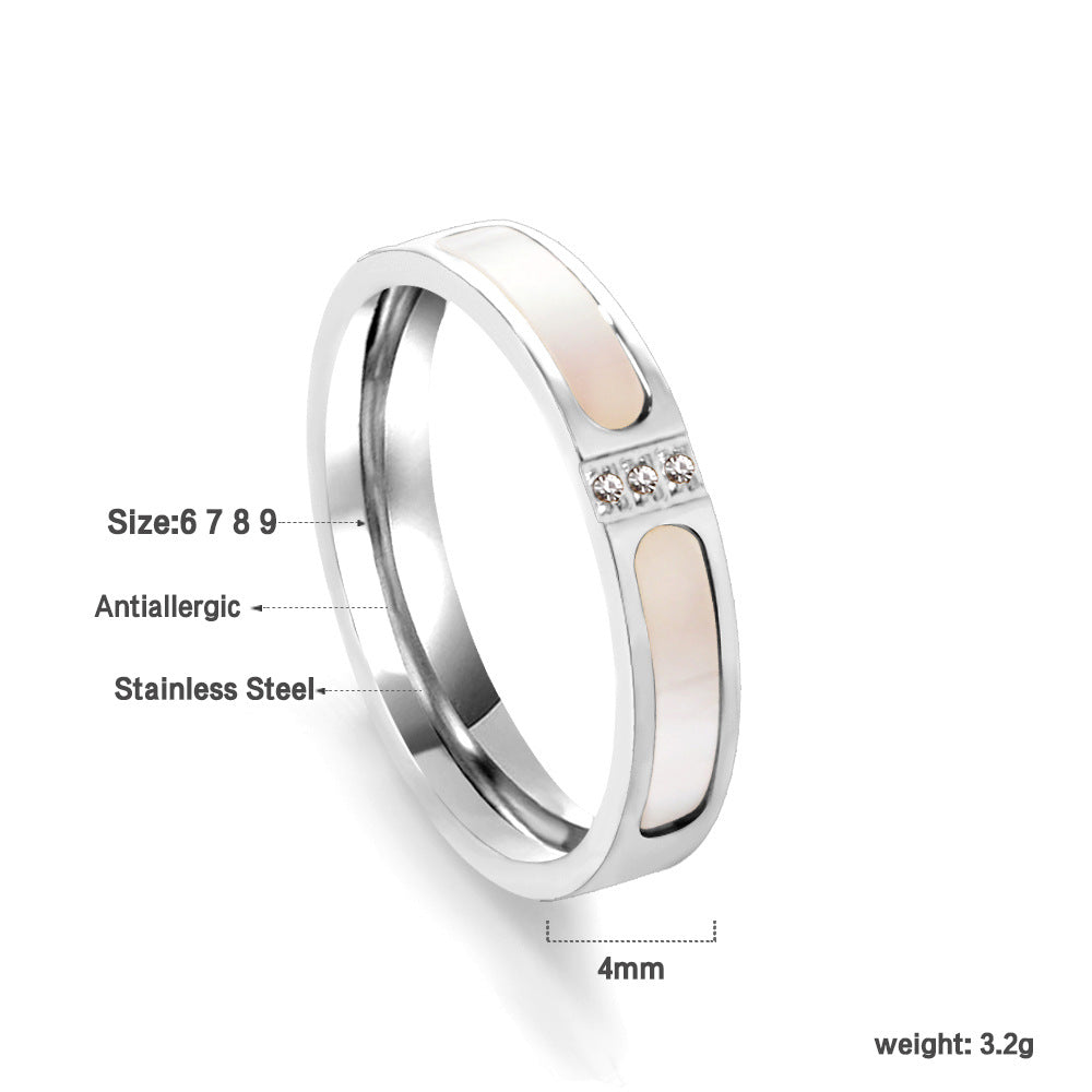 Damen edler Edelstahlring mit Perlen- und Zirkonia-Akzenten Shop Nory