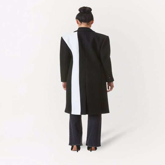 Damen Taillierter Midi‑Longcoat im Clean‑Tailoring mit kontrastiertem Innenfutter und Schalkragen Shop Nory