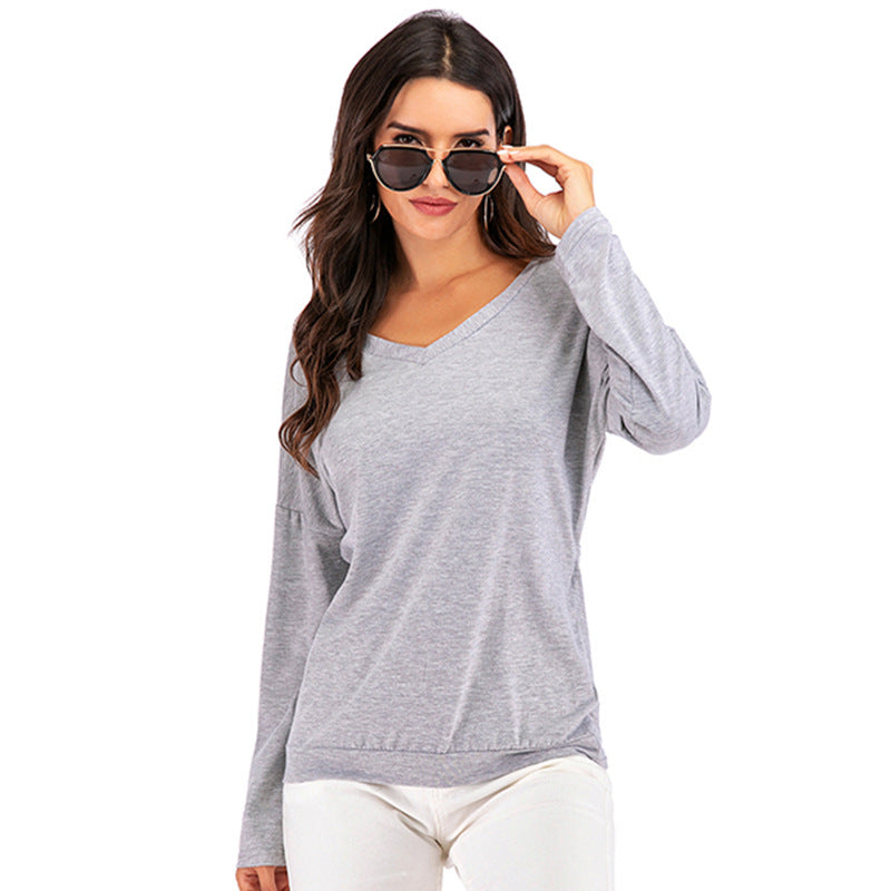 Damen Langarm-Top mit drapiertem Rückenausschnitt und Oversize-Passform Shop Nory