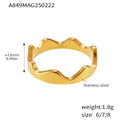 Damen Wellenförmiger Ring aus Edelstahl Shop Nory