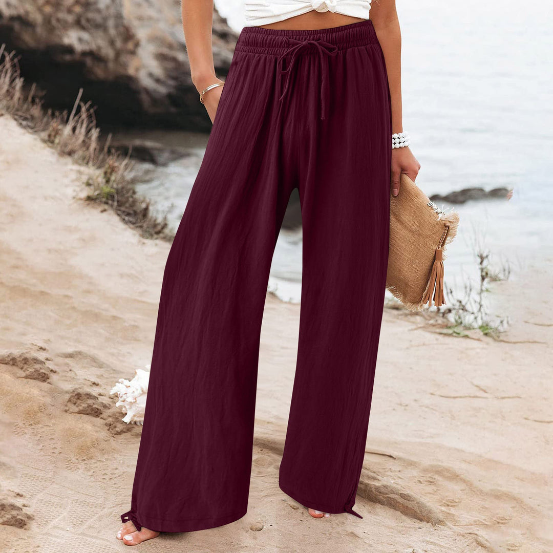 Damen Weite hose mit elastischem Bund und praktischen Taschen