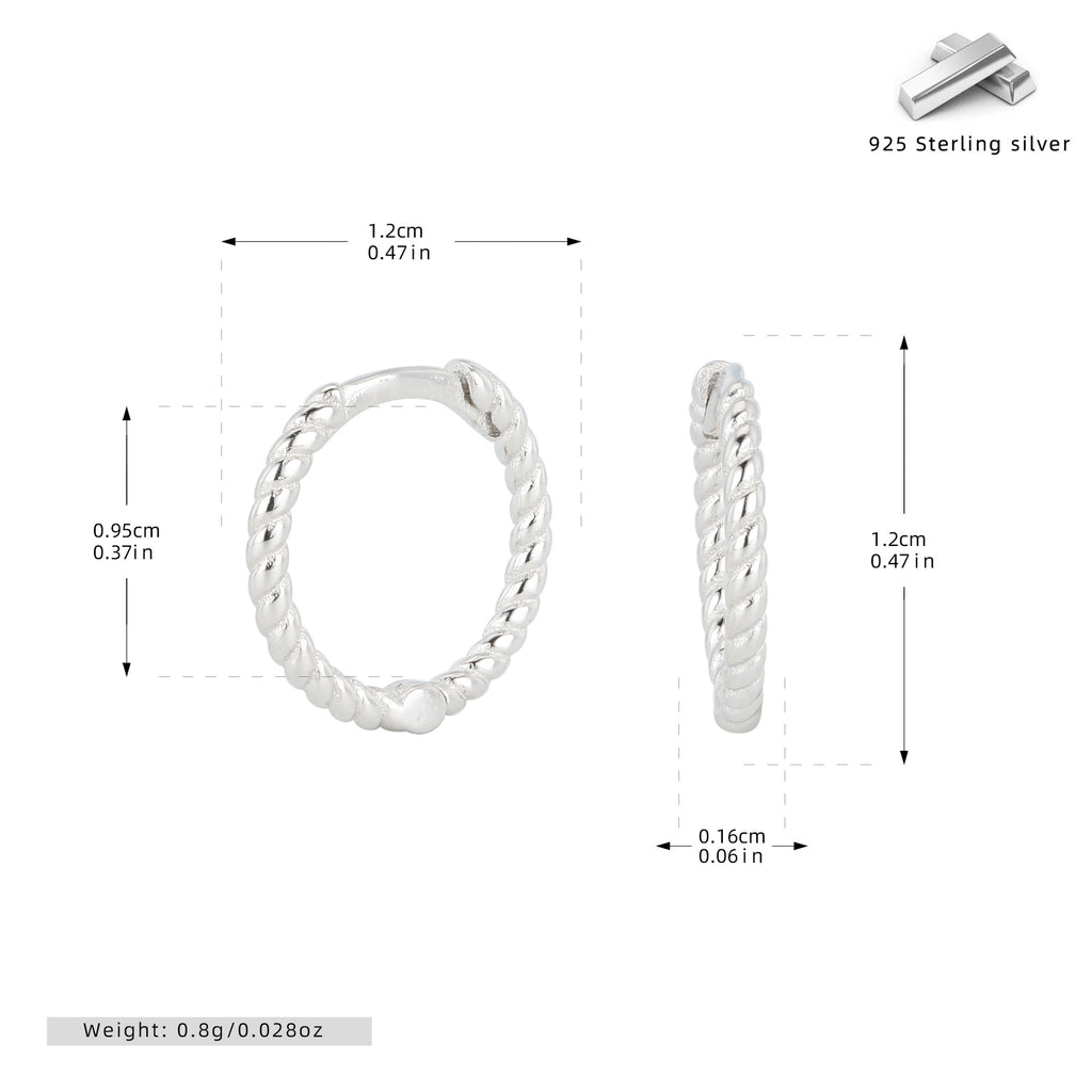 Damen Creolen mit gedrehtem Design aus 925 Sterlingsilber Shop Nory