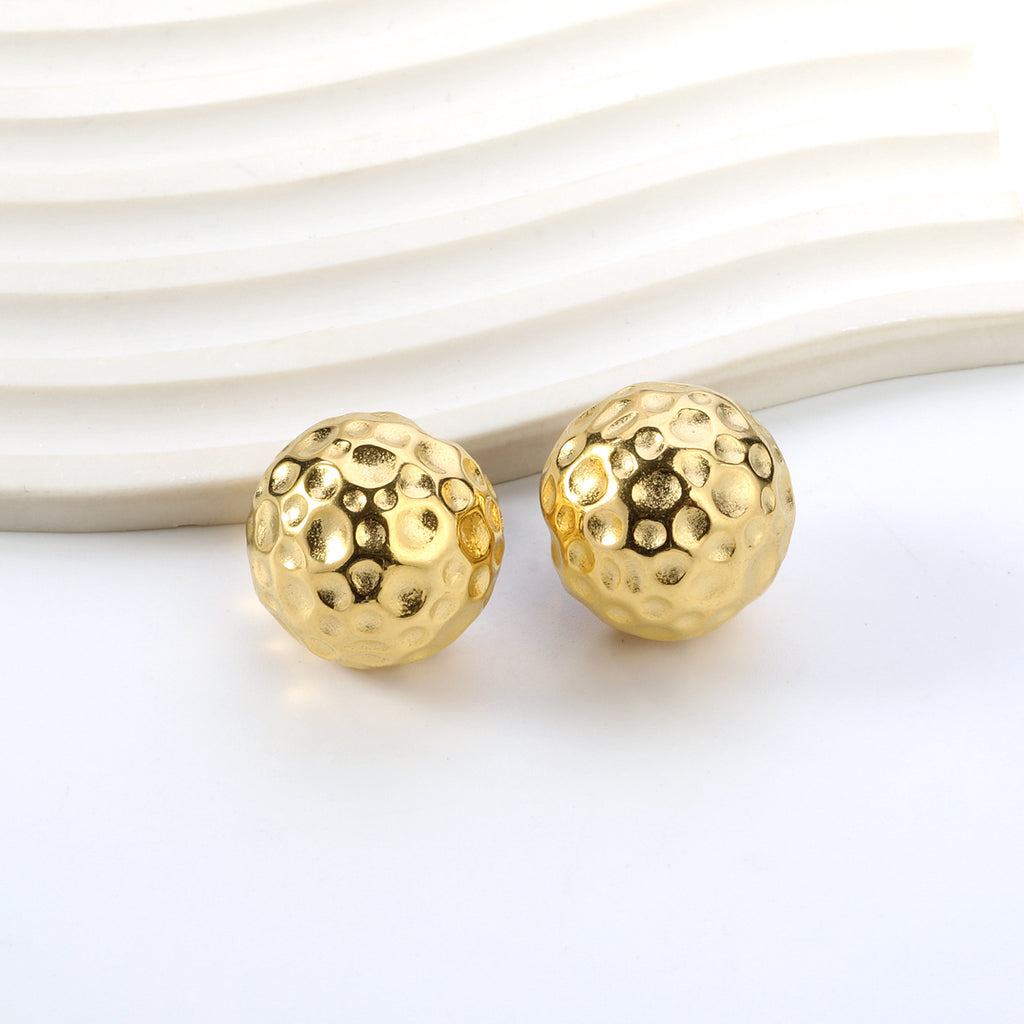 Damen Hängende Ohrstecker mit goldplattiertem Design und strukturierter Oberfläche Shop Nory