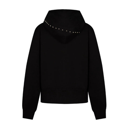 Damen Kapuzen-Sweatjacke mit Nietenbesatz, durchgehendem Reißverschluss und Kängurutaschen Shop Nory
