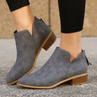 Damen elegante Stiefeletten mit modischem Reißverschluss und komfortablem Fußbett Shopnory