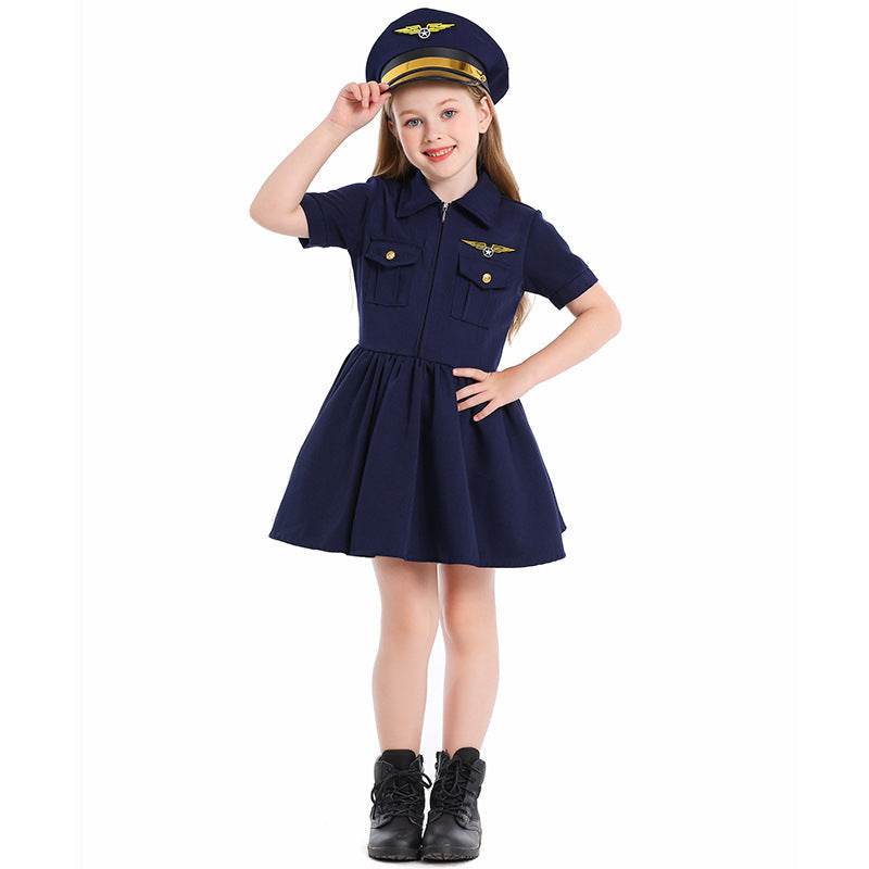 Mädchen Pilotinnenkleid mit schickem Schnitt und detailreichem Zubehör Shop Nory