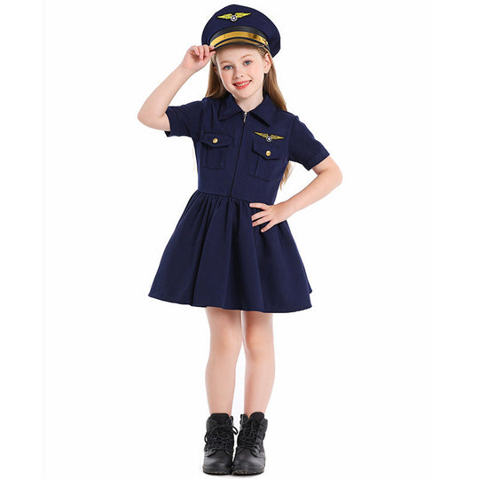 Mädchen Pilotinnenkleid mit schickem Schnitt und detailreichem Zubehör Shop Nory