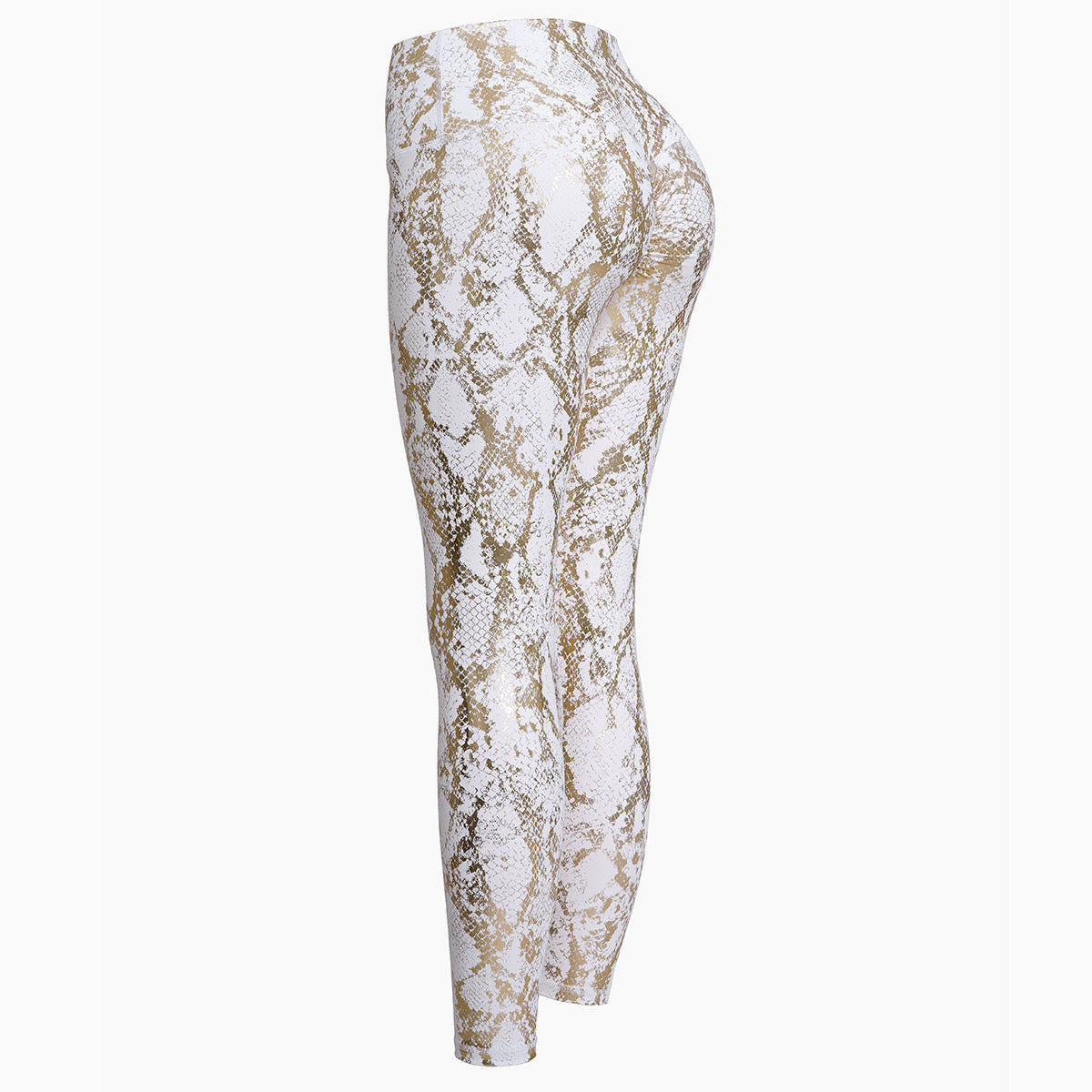 Damen Sportleggings im Schlangenprint mit hohem Bund