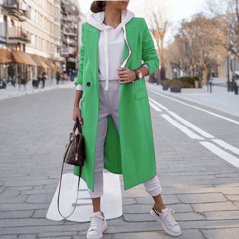 Damen eleganter trenchcoat mit Kapuze