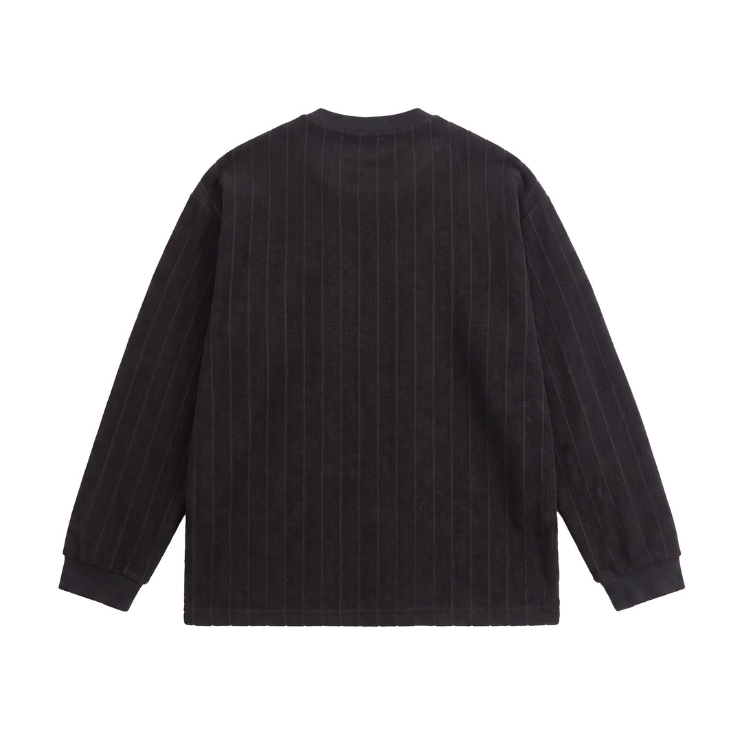 Unisex Gerippter Oversize-Pullover mit Raglanärmeln und Metalllogo Shop Nory