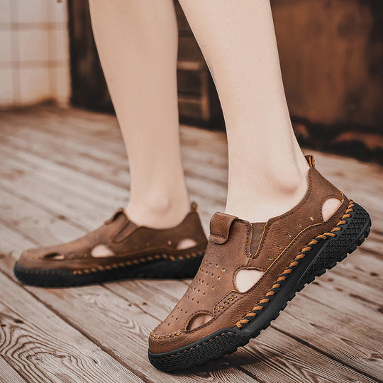 Herren atmungsaktive Leder Sandalen