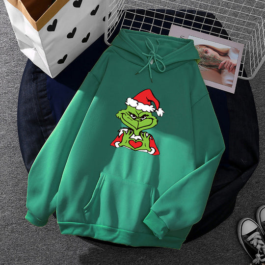 Unisex nan Kapuzenpullover mit weichem Fleece-Futter, Kängurutasche und auffälligem Weihnachts-Comicprint Shop Nory