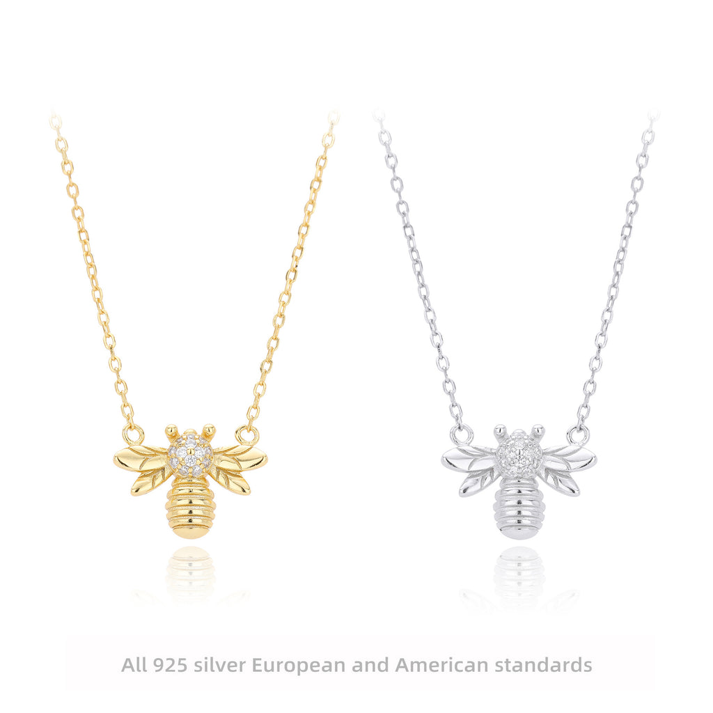 Damen Halskette mit detailverliebt gestalteter Bienenanhänger aus 925 Sterling Silber Shop Nory