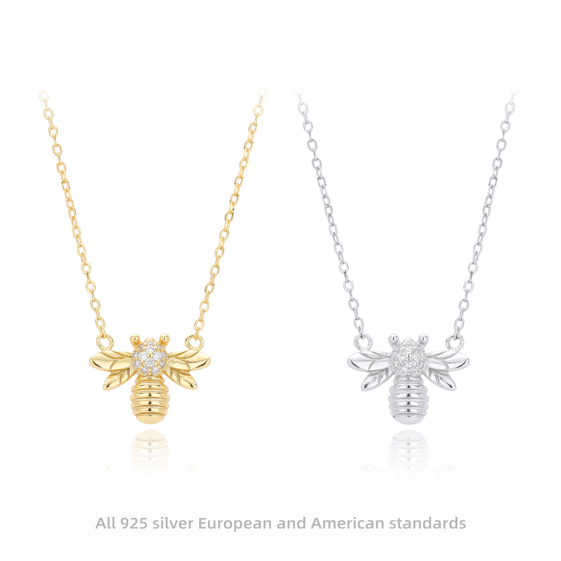 Damen Halskette mit detailverliebt gestalteter Bienenanhänger aus 925 Sterling Silber Shop Nory